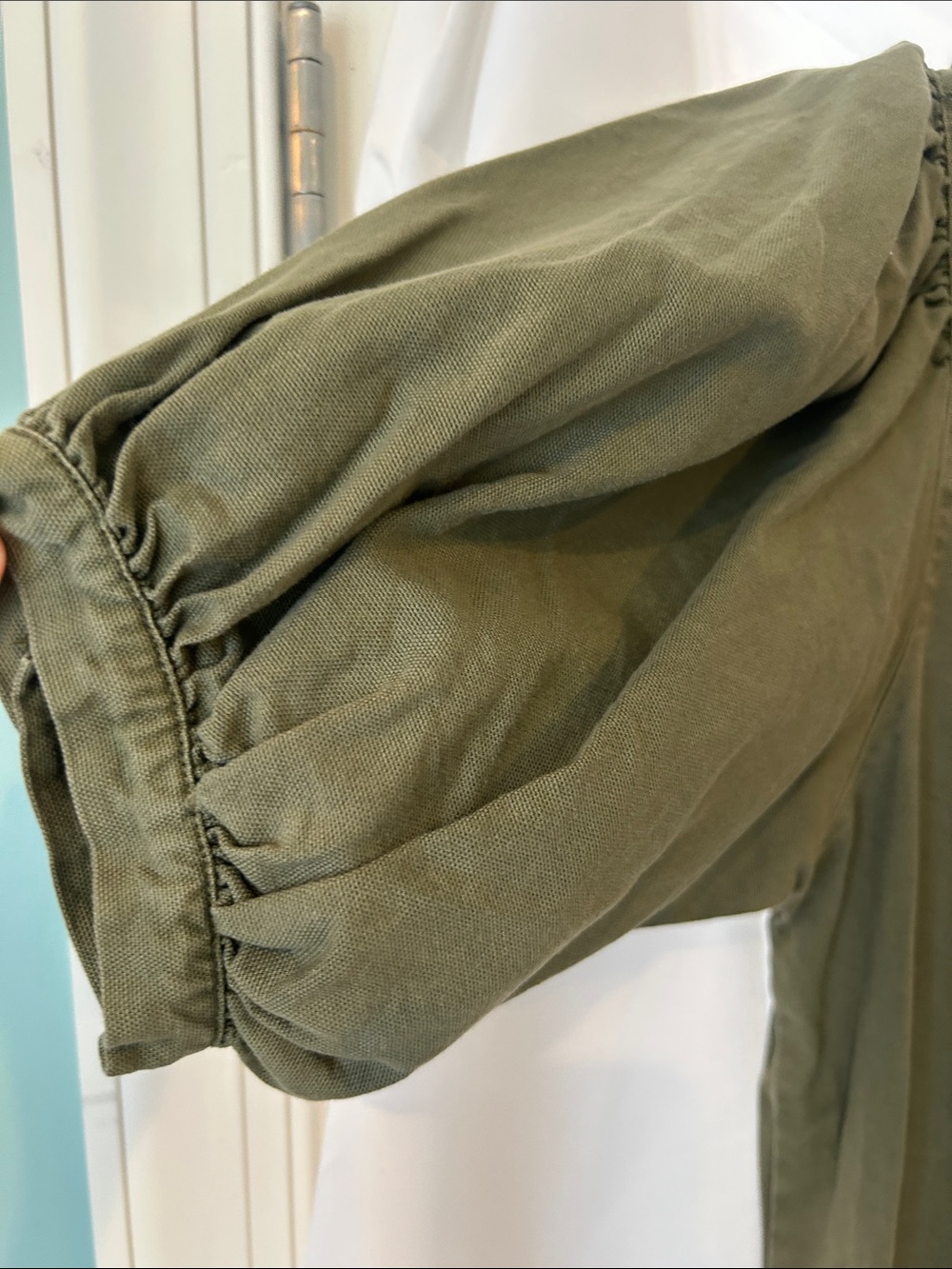 The Great. Army Green scoop neck jumpsuit cropped size 1 Small coastal chic - Picture 3 of 12
